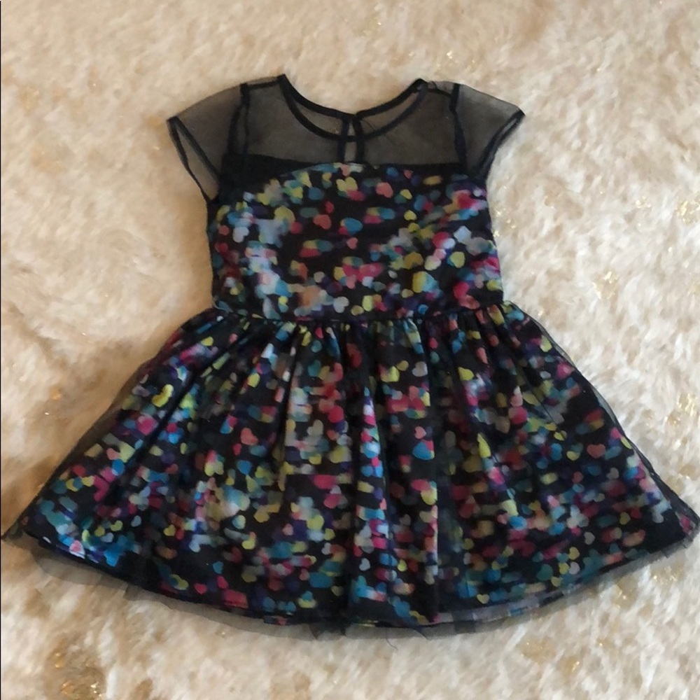Betsey Johnson Toddler Rainbow Heart Tulle Dress